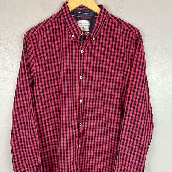 Cactus Man Slim fit checked red blue shirt XL - Picture 1 of 8